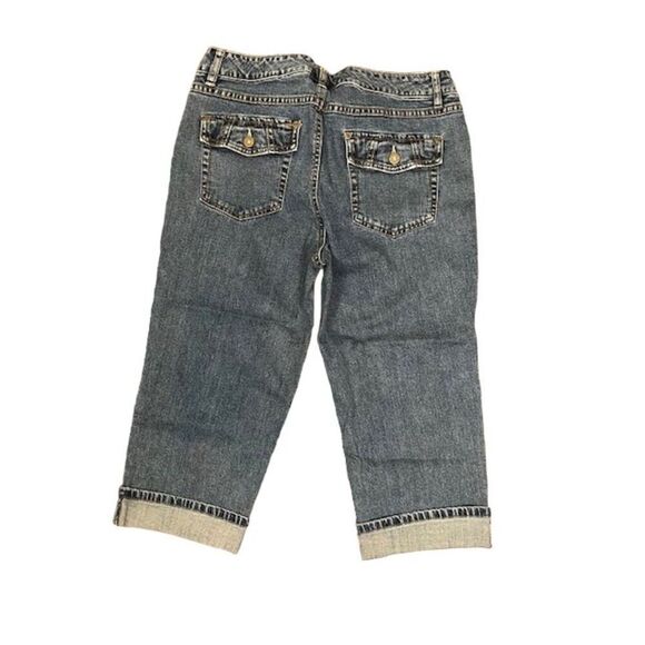 Axcess Women's Denim Capris Cuffed Stretch Flap Pockets size 12 - Picture 4 of 6